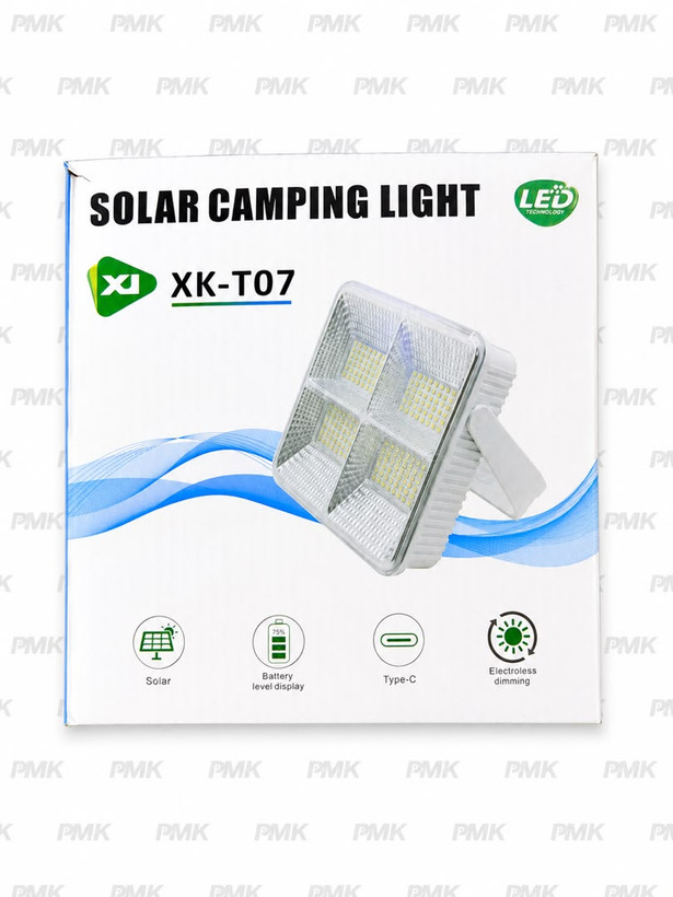 پرژکتور شارژی خورشیدی 4 باتری قابل تعویض با پنل تاشو مدل XK-T07